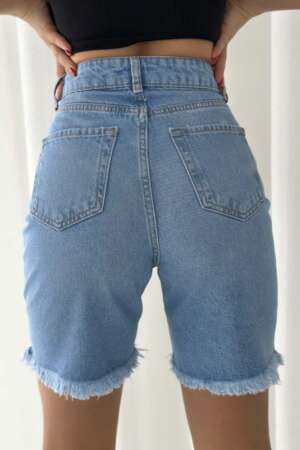 Модерни дамски къси панталони в светло синьо DP101