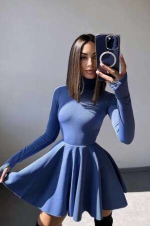 Дамска рокля в синьо R890