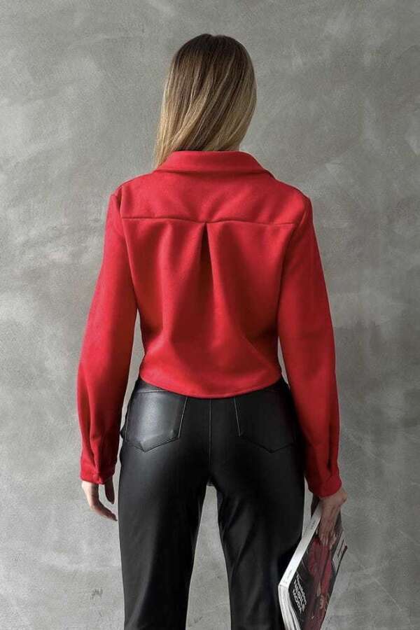 Елегантно дамско сако в червено V155