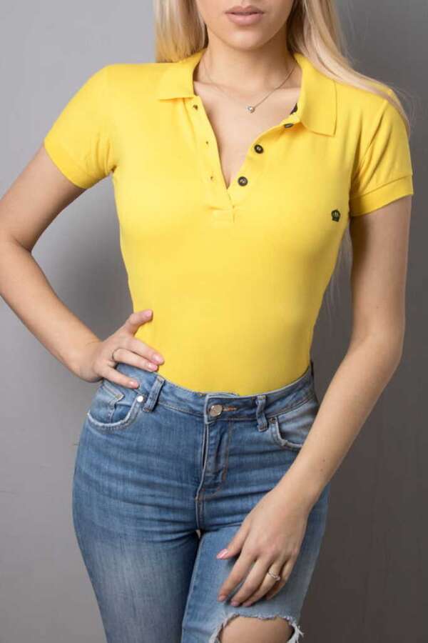 Модерна дамска риза в жълто B311