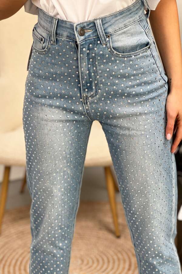 Дънки Mom Fit с висока талия и копчета DP250 - Image 8