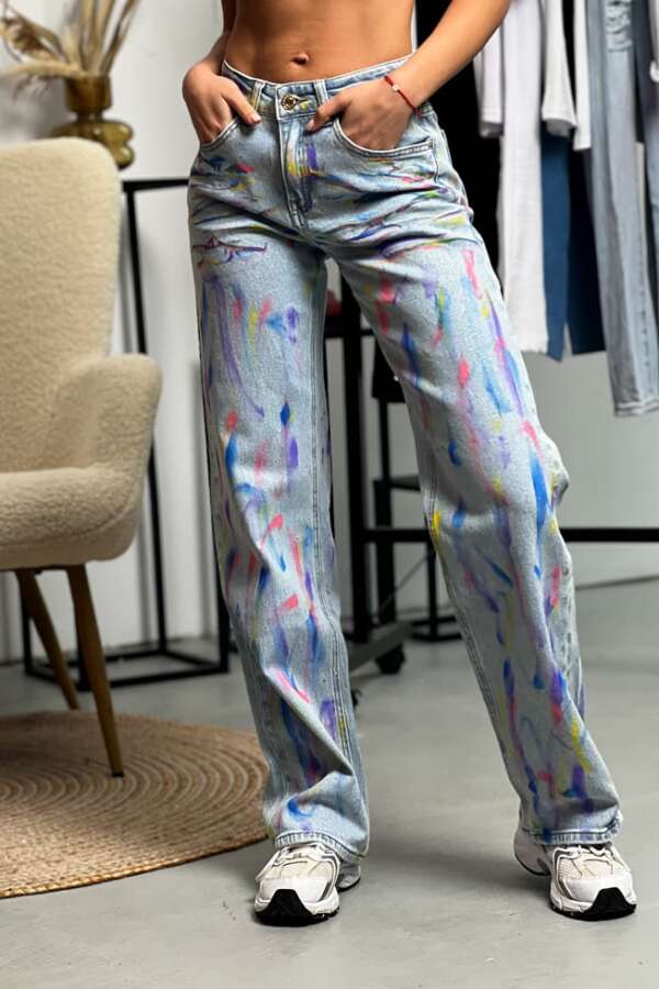 ШИРОКИ ДЪНКИ С ЕФЕКТ "PAINT SPLASH"DP260 - Image 7