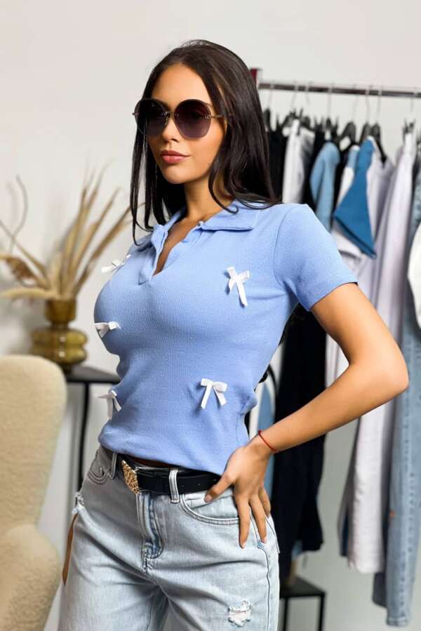 Тениска “Ribbon Chic Polo” B459 - Image 2